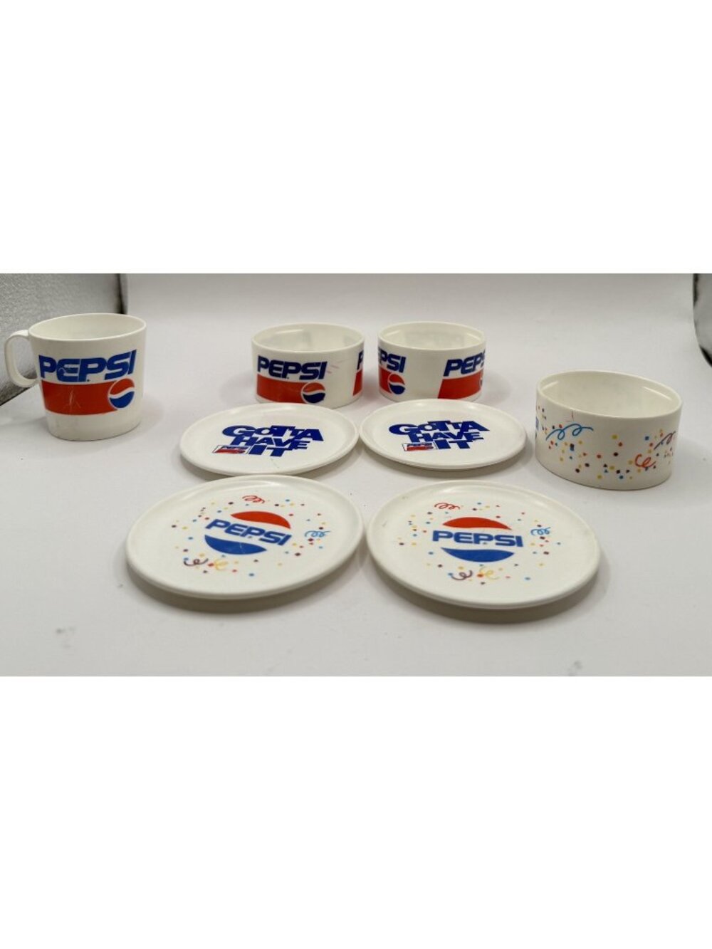 Vintage Chilto Globe Pepsi Confetti Pattern Gotta Have It Replacement Toy Dishes